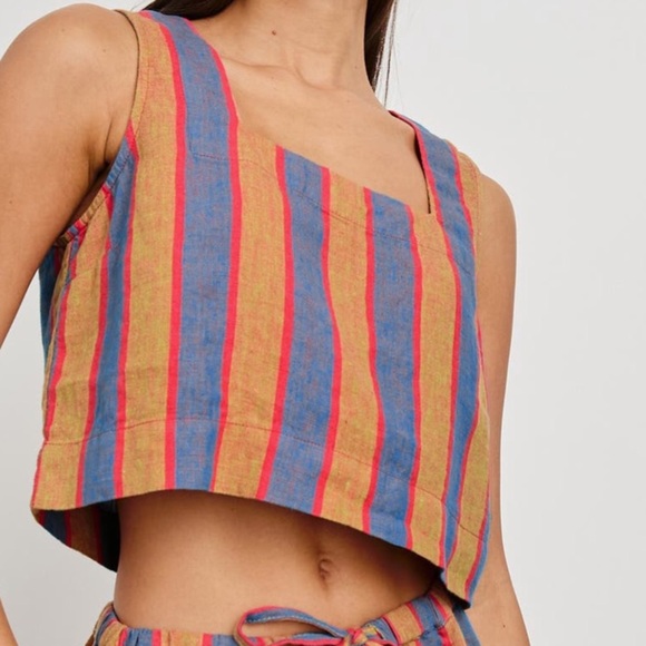 Rails Multicolor Linen Striped Tank Top - Picture 2 of 3